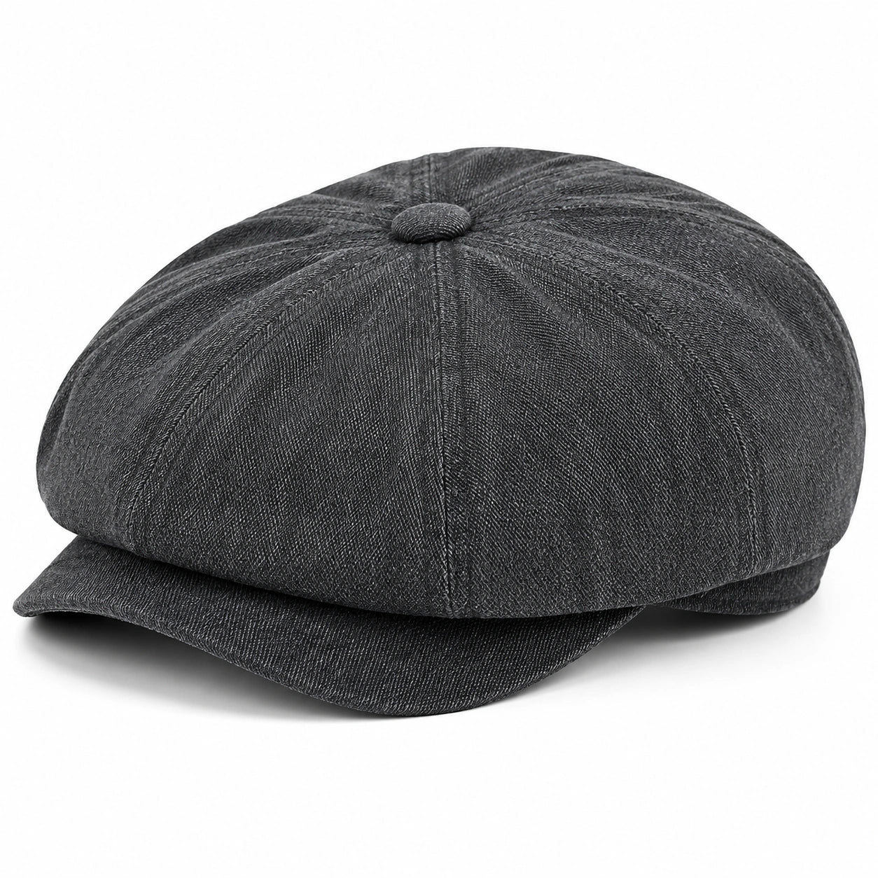 Schiebermütze Einheitsgröße aus Jeansstoff in Dunkelgrau im klassischen Stil