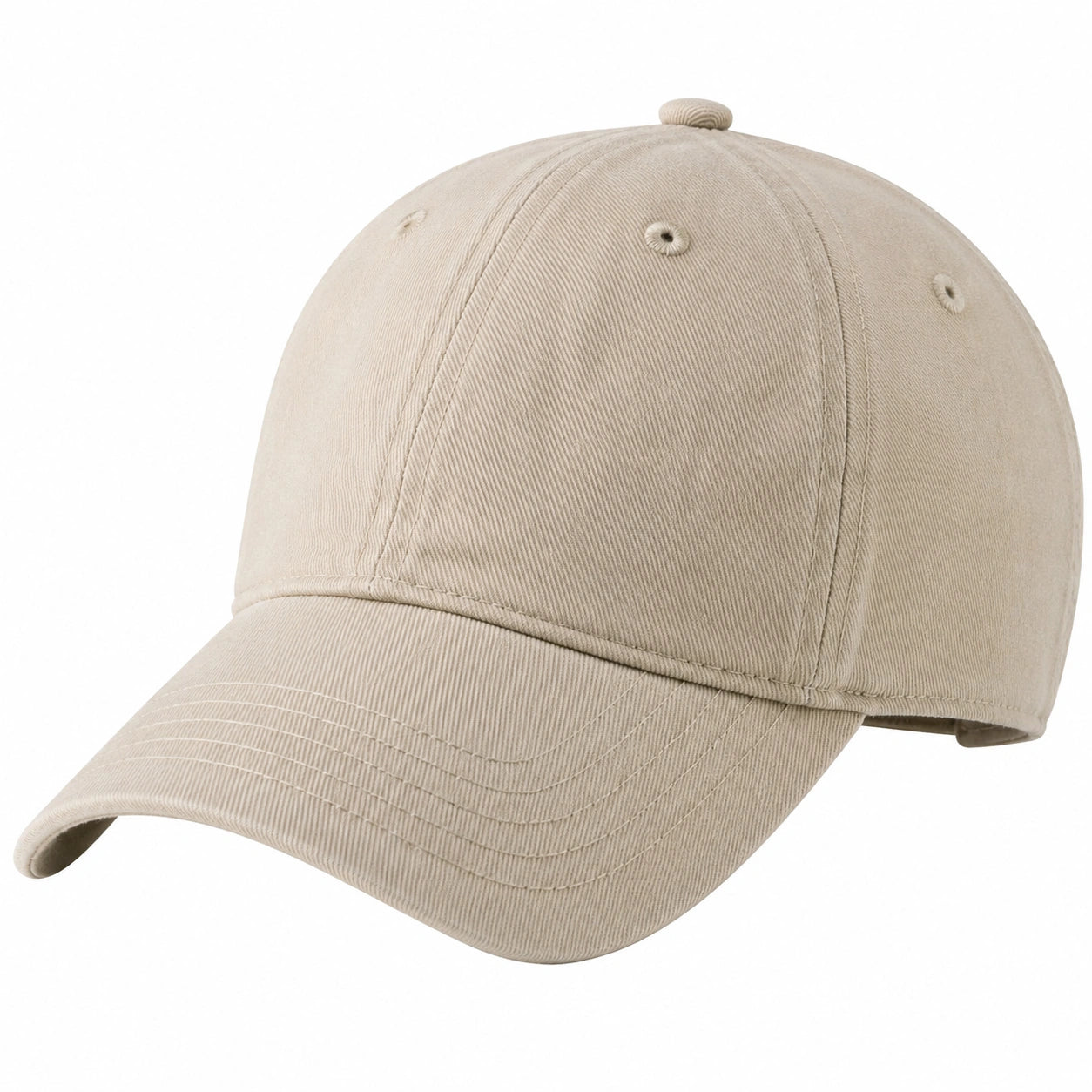 Baseballkappe Einheitsgröße Baumwolle Beige verstellbar mit gebogenem Schirm