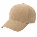 Baseballkappe Einheitsgröße aus Cord Beige mit gebogenem Schirm