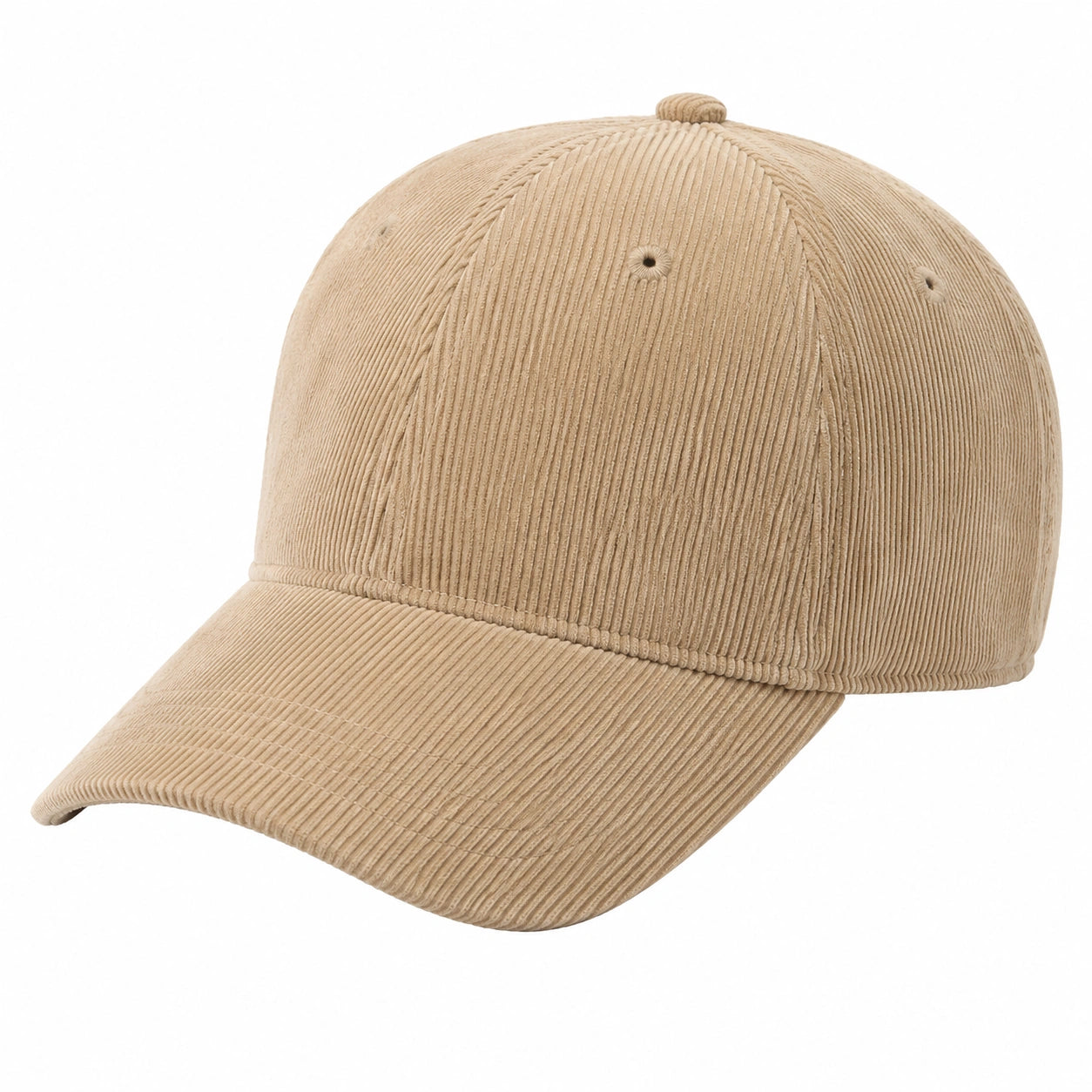 Baseballkappe Einheitsgröße aus Cord Beige mit gebogenem Schirm