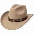 Cowboyhut Einheitsgröße in Beige mit Filzoptik und dekorativem Hutband