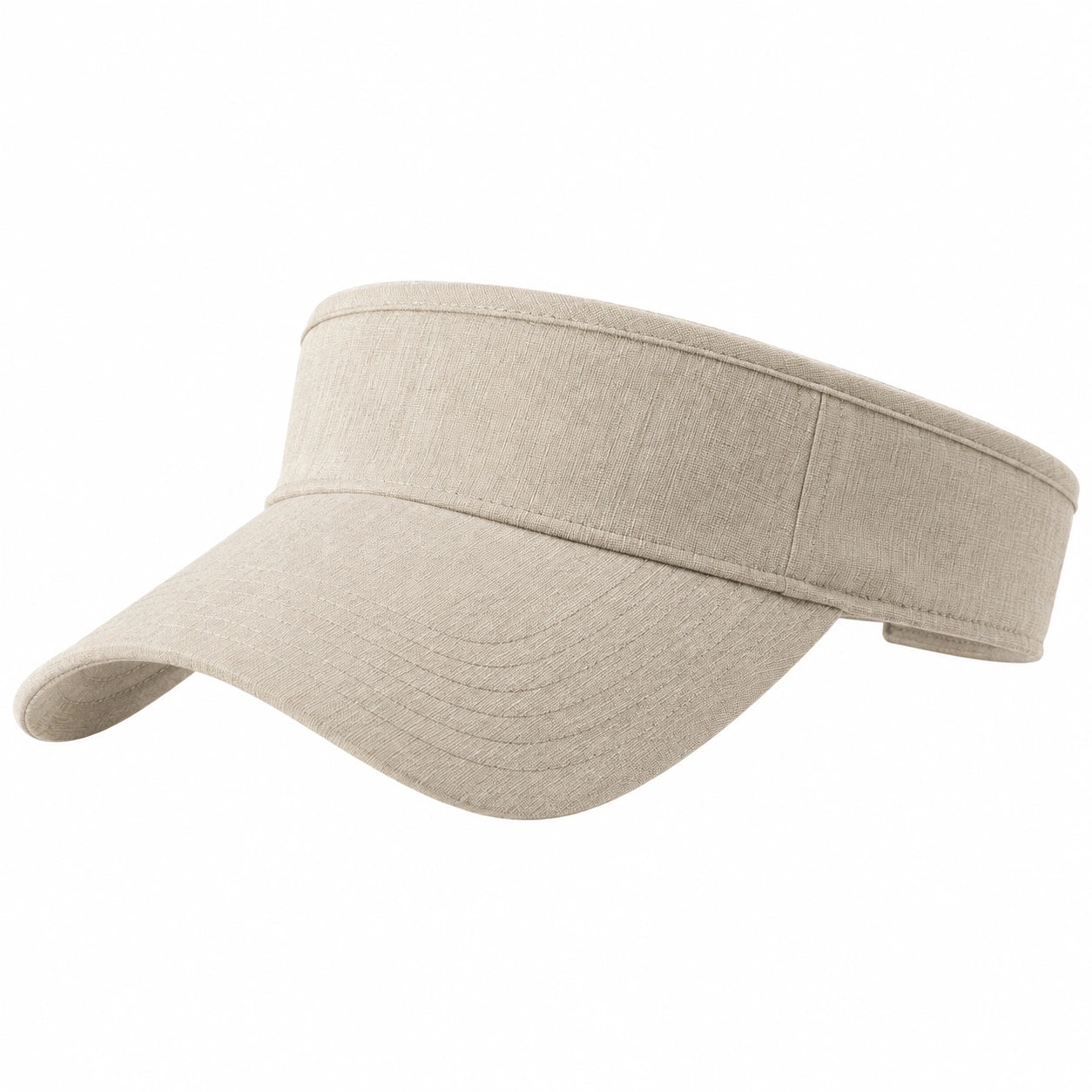 Sonnenvisier Einheitsgröße Beige Textil mit gebogenem Schirm für Damen und Herren